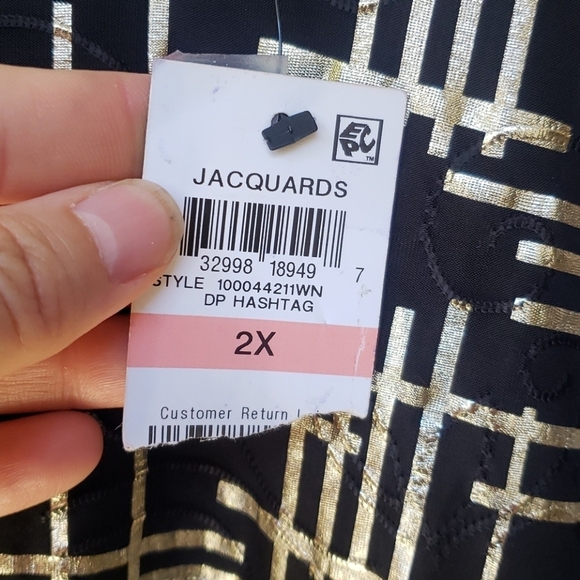 Jm Collection Plus Size Printed Jacquard Top 2x - Picture 4 of 6